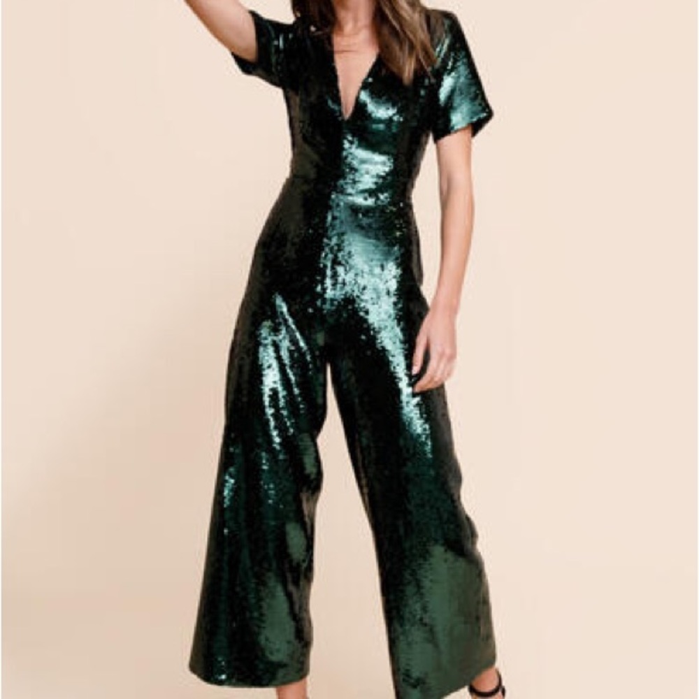 NWT green sequin jumpsuit 💚